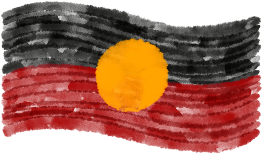 Watercolor Stroke Aboriginal Flag